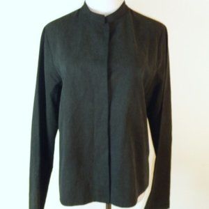 Eileen Fisher Mandarin black silk jacket top M